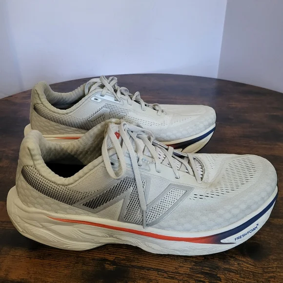 Men's New Balance V14 1080 Running Shoes - Gray with Red and Blue Accents - Picture 6 of 14